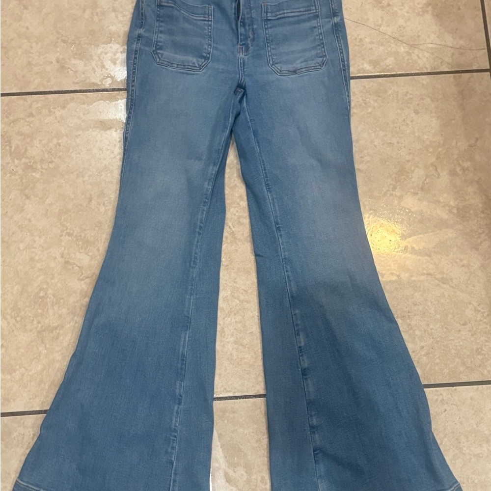 American Eagle Outfitters Blue Flare Wide Leg Jeans